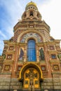 Ornate church of the Savior on Spilled Blood or Cathedral of Resurrection of Christ in Saint Petersburg, Russia