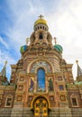 Ornate church of the Savior on Spilled Blood or Cathedral of Resurrection of Christ in Saint Petersburg, Russia