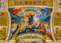 Colorful fresco icon of Jesus Christ on the ceiling in Saint Isaac's Russian Orthodox Cathedral in Saint Petersburg, Russia