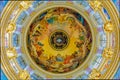 Fresco of white dove representing the Holy Spirit on Saint Isaac`s Russian Orthodox Cathedral`s dome in Saint Petersburg Russia