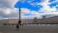 SAINT PETERSBURG, RUSSIA - SEPTEMBER 16, 2016: Palace square, Alexander Column and General Staff Building in St. Petersburg Royalty Free Stock Photo