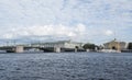 Saint Petersburg, Russia September 08, 2016: Panorama of the embankment of the river Neva. View of the Admiralty and the Hermitage Royalty Free Stock Photo