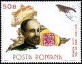 Saint Petersburg, Russia - September 27, 2020: Postage stamp issued in the Romania with the image of the Iuliu Popper. From the