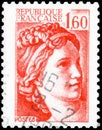 Saint Petersburg, Russia - September 27, 2020: Postage stamp issued in the France with the image of the Sabine, circa 1981