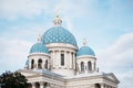 Trinity Cathedral with blue domes. Architect Vasily Stasov. Built in 1835.