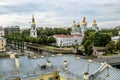 The view from the height of the Nikolsky Cathedral at sunset in St. Petersburg Royalty Free Stock Photo