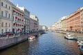 Moyka River from the Green Bridge in Saint Petersburg, Russia Royalty Free Stock Photo