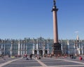 Saint Petersburg, Russia September 10, 2016: View of Palace square, the Alexander column, in the historical centre of Royalty Free Stock Photo