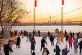 Saint Petersburg, Russia: skating rink at sunset at Sevkabel Port