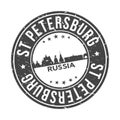 Saint Petersburg Russia. Travel Stamp. Icon City. Design Tourism. Export Seal. Vector. Royalty Free Stock Photo