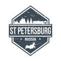 Saint Petersburg Russia Travel Stamp. Icon Skyline City Design Vector. Royalty Free Stock Photo