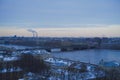 Saint Petersburg Russia urban landscape whith Neva River and bridge