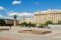 Saint-Petersburg,Russia, 28-06-2019: view of the square on a sunny day near metro Moscovskaya. Saint-Petersburg