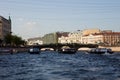 Walking on the rivers and canals in St. Petersburg. Royalty Free Stock Photo