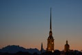 Saint-Petersburg at the sunset with clouds