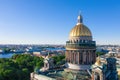 Saint Petersburg. Saint Isaac`s Cathedral. Museums of Petersburg. St. Isaac`s Square. Summer in St. Petersburg. St. Aerial view Royalty Free Stock Photo