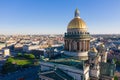 Saint Petersburg. Saint Isaac`s Cathedral. Museums of Petersburg. St. Isaac`s Square. Summer in St. Petersburg. St. Aerial view Royalty Free Stock Photo