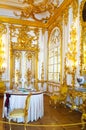 Luxurious baroque interior of the Catherine Palace in Tsarskoe Selo, St. Petersburg Royalty Free Stock Photo