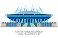 Saint Petersburg Stadium, Krestovsky Stadium, Zenit Arena, minimal line art style