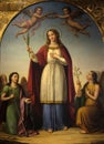 Saint Philomena flanked by two angels Royalty Free Stock Photo