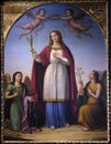 Saint Philomena flanked by two angels Royalty Free Stock Photo