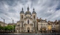 Saint Pierre baroque church in town hall square, Chalon sur Saone, Burgundy, France