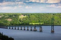 Saint-Pierre de l ile d'Orleans bridge near Mont morency. Royalty Free Stock Photo