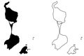 Saint Pierre and Miquelon map vector Royalty Free Stock Photo