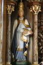 Saint Pope Gregory the Great statue on the main altar in the church of St. Catherine of Alexandria in Stubicke Toplice, Croatia