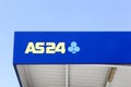 AS24 logo on a gas station