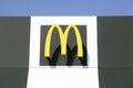 McDonald`s logo on a building