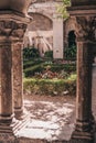 Saint-Remy-de-Provence, France, September 24, 2018: View courtyard old psychiatric hospital