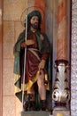 Saint Roch, statue on the altar of Saint Joseph in the Church of Saint Barbara in Rude, Croatia