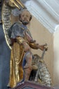 St Roch, statue on the altar of the Our Lady in the Church of St Mary Magdalene in Cazma, Croatia