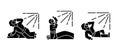 Saint Saul conversion black glyph icons set on white space Royalty Free Stock Photo