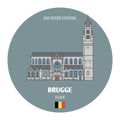 Saint Saviour`s Cathedral in Brugge, Belgium. Architectural symbols of European cities