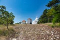 Saint Sebastianâs Chapel from behind side. The Way of the Cross on Holy Hill in summer.. Moravia region.