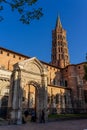 Saint Sernin basilica bell tower at Toulouse Royalty Free Stock Photo