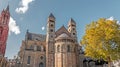 Saint Servatius Basilica and the St. John Church at the Vrijthof Square, Maastricht, Netherlands Royalty Free Stock Photo