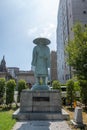 Saint Shinran Statue near Tsukiji Honganji Buddhist temple in Tokyo, Japan Royalty Free Stock Photo