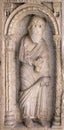 St Simon the apostle, bass relief by followers of Wiligelmo, PrincesÃ¢â¬â¢ Gate, Modena Cathedral, Italy