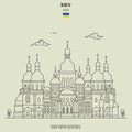 Saint Sophia Cathedral in Kiev, Ukraine. Landmark icon