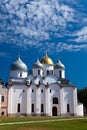Saint Sophia cathedral in Kremlin against the cloudy sky, Great Novgorod, Russia Royalty Free Stock Photo