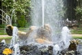 Saint Sophia Cathedral in Pushkin, Saint Petersburg, RussiaEnkelados fountain in Versailles gardens, France Royalty Free Stock Photo