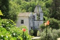 Saint Spiridon Greek Orthodox Church located in the desert mountain village of The Old Perithia Ano Palea Perithia, Corfu Island Royalty Free Stock Photo