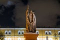 Saint statue with holding cross, Kremlin in Moscow Royalty Free Stock Photo