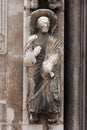 Saint, statue on the portal Cathedral of St Anastasia in Zadar, Croatia Royalty Free Stock Photo