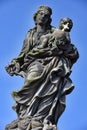 Saint statues sculptures of the Charles bridge Royalty Free Stock Photo