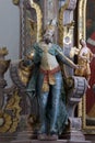 Saint Stephen, statue on the altar of the Holy Three Kings in the Church of the Assumption in Klostar Ivanic, Croatia