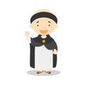 Saint Thomas of Aquino cartoon character. Vector Illustration. Royalty Free Stock Photo